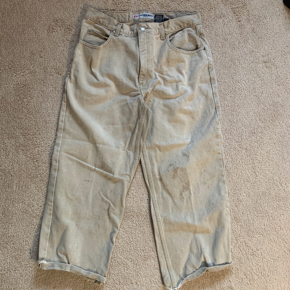 BAGGY WIDE LEG ANCHOR BLUE PANTS 36/30